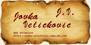 Jovka Veličković vizit kartica